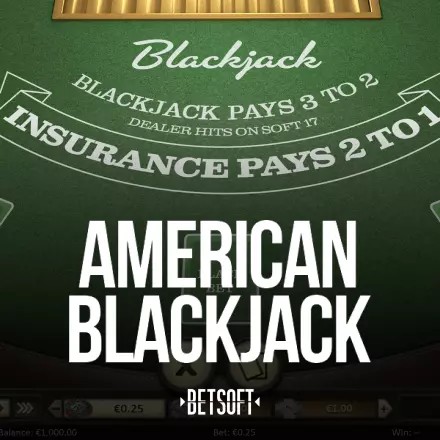 American Blackjack casino game by Betsoft Gaming – featured logo at Betico Casino